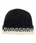 BURBERRY LONDON（バーバリーロンドン）の古着「MH CORE CASHMERE BEANIE」｜ブラック×ホワイト