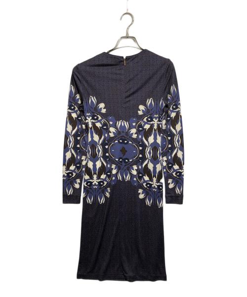 TORY BURCH（トリーバーチ）TORY BURCH (トリーバーチ) シルク総柄カットソーワンピース ネイビー サイズ:XSの古着・服飾アイテム