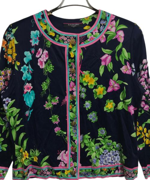 LEONARD（レオナール）LEONARD (レオナール) 金釦カーディガン ネイビー サイズ:Mの古着・服飾アイテム