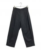 KANATAカナタ）の古着「3タックウールパンツ」｜ブラック