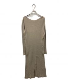 DEUXIEME CLASSE（ドゥーズィエム クラス）の古着「シルクブレンドニットワンピース」｜ベージュ