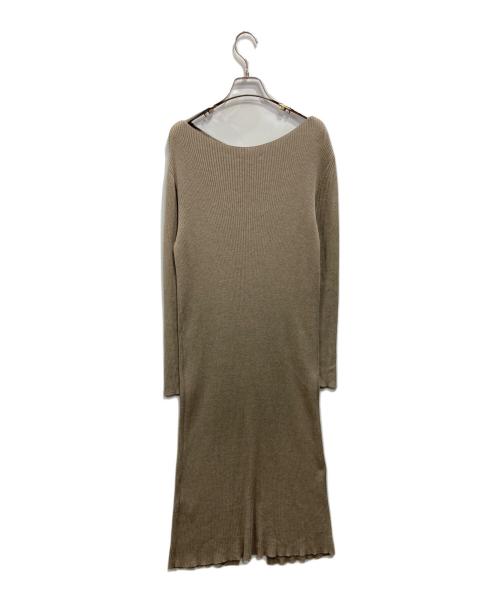 DEUXIEME CLASSE（ドゥーズィエム クラス）DEUXIEME CLASSE (ドゥーズィエム クラス) シルクブレンドニットワンピース ベージュ サイズ:表記なしの古着・服飾アイテム