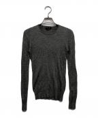 DRAWERドゥロワー）の古着「18Gカシミヤシルクリブ クルーネックニット」｜グレー