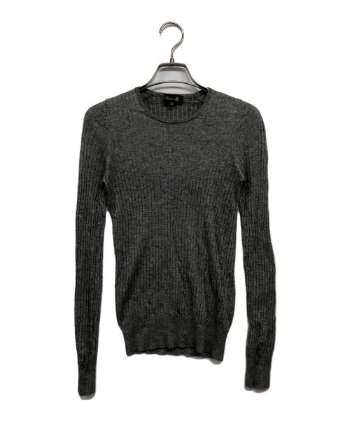 DRAWER（ドゥロワー）Drawer (ドゥロワー) 18Gカシミヤシルクリブ クルーネックニット グレー サイズ:2の古着・服飾アイテム