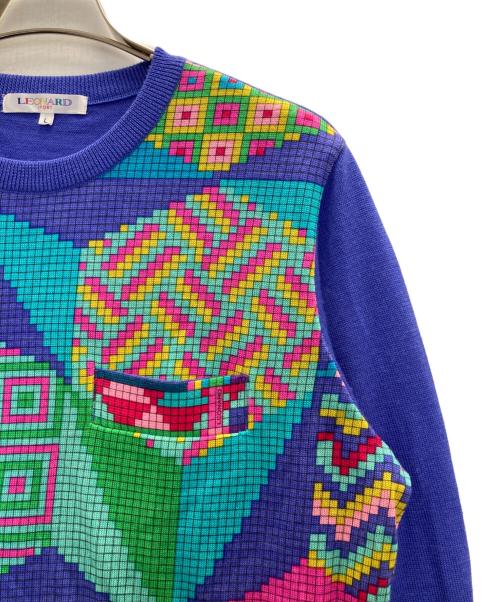 LEONARD SPORT（レオナール スポーツ）LEONARD SPORT (レオナール スポーツ) 総柄ニット マルチカラー サイズ:Lの古着・服飾アイテム