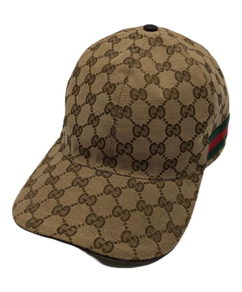 GUCCI（グッチ）GUCCI (グッチ) GGキャンバス ベースボールキャップ ベージュの古着・服飾アイテム