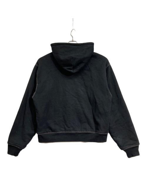 stussy（ステューシー）stussy (ステューシー) DOUBLE FACE LABEL ZIP HOODIE ブラック サイズ:Lの古着・服飾アイテム