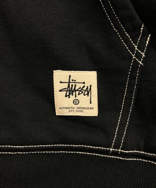 stussy（ステューシー）stussy (ステューシー) DOUBLE FACE LABEL ZIP HOODIE ブラック サイズ:Lの古着・服飾アイテム