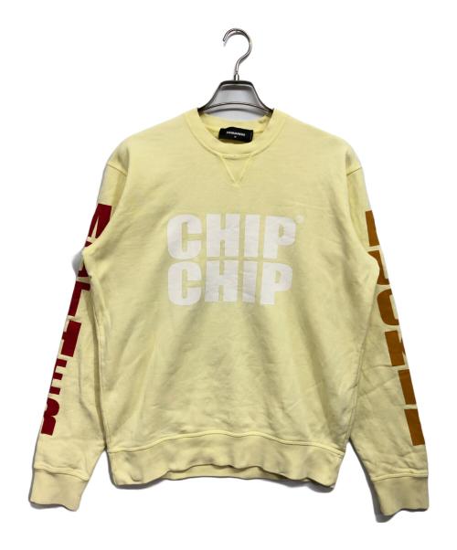 DSQUARED2（ディースクエアード）DSQUARED2 (ディースクエアード) プリントスウェット イエロー サイズ:Mの古着・服飾アイテム