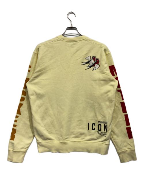 DSQUARED2（ディースクエアード）DSQUARED2 (ディースクエアード) プリントスウェット イエロー サイズ:Mの古着・服飾アイテム