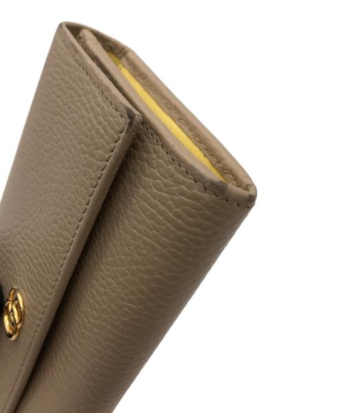 GUCCI（グッチ）GUCCI (グッチ) ダブルGコンチネンタルウォレット ベージュの古着・服飾アイテム