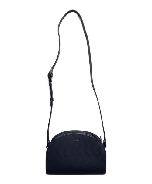 A.P.C.（アーペーセー）A.P.C. (アーペーセー) Demi Lune サフィアーノレザーバッグ ネイビーの古着・服飾アイテム
