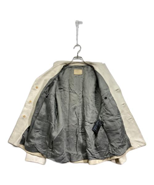 PRADA（プラダ）PRADA (プラダ) ラムレザーテーラードジャケット ホワイト サイズ:48の古着・服飾アイテム