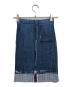 PLEATS PLEASE (プリーツプリーズ) デニム転写プリーツスカート ブルー サイズ:3：20000円