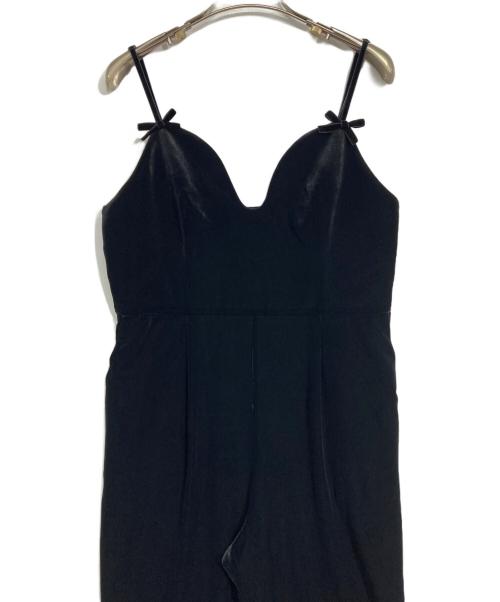 MUVEIL（ミュベール）MUVEIL (ミュベール) ベロアサロペット ブラック サイズ:40の古着・服飾アイテム