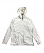 stussyステューシー）の古着「ロゴ刺繍フーテッドジャケット」｜ホワイト