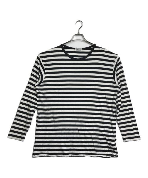 YOHJI YAMAMOTO（ヨウジヤマモト）YOHJI YAMAMOTO (ヨウジヤマモト) ボーダーカットソー ホワイト×ブラック サイズ:3の古着・服飾アイテム