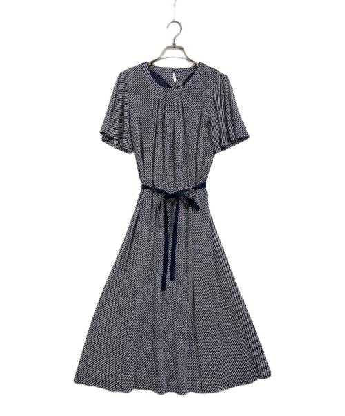 ROCHAS PREMIERE（ロシャスプルミエール）ROCHAS Premiere (ロシャスプルミエール) 総柄ワンピース ネイビー サイズ:Mの古着・服飾アイテム
