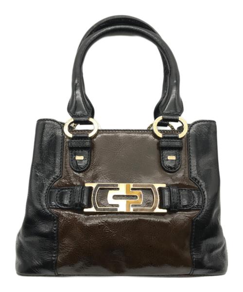BVLGARI（ブルガリ）BVLGARI (ブルガリ) パレンテシエナメルハンドバッグ ブラウンの古着・服飾アイテム