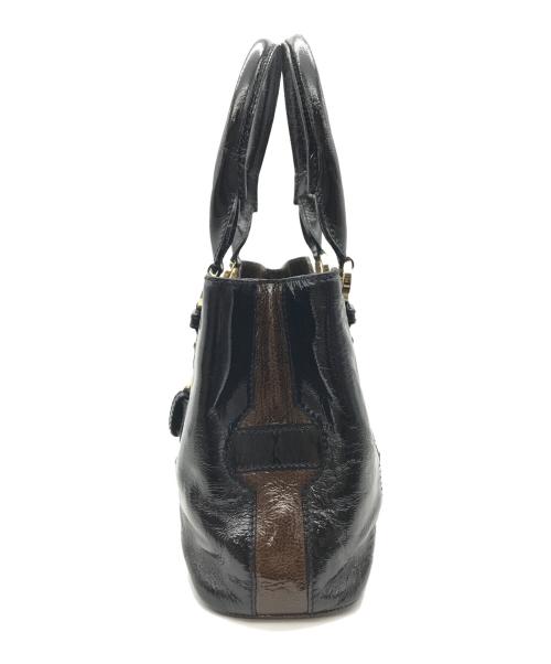 BVLGARI（ブルガリ）BVLGARI (ブルガリ) パレンテシエナメルハンドバッグ ブラウンの古着・服飾アイテム