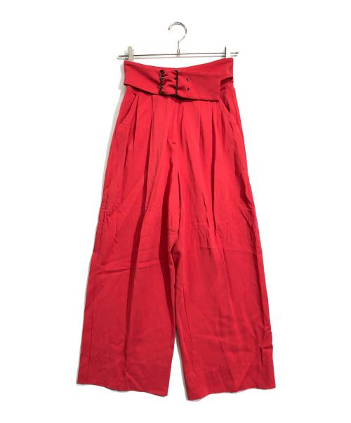 EMPORIO ARMANI（エンポリオアルマーニ）EMPORIO ARMANI (エンポリオアルマーニ) タックパンツ レッド サイズ:42の古着・服飾アイテム