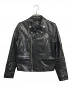 ART COMES FIRSTアートカムズファースト）の古着「バックプリントライダースジャケット」｜ブラック