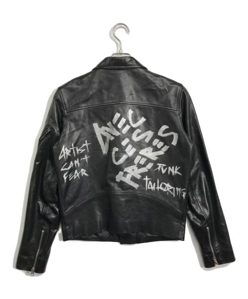 ART COMES FIRST（アートカムズファースト）ART COMES FIRST (アートカムズファースト) バックプリントライダースジャケット ブラック サイズ:なしの古着・服飾アイテム