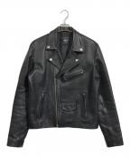 ART COMES FIRSTアートカムズファースト）の古着「レザーライダースジャケット」｜ブラック