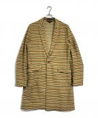 COMME des GARCONS HOMME PLUSコムデギャルソンオムプリュス）の古着「ボーダーウールコート」｜ベージュ