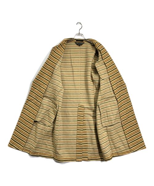 COMME des GARCONS HOMME PLUS（コムデギャルソンオムプリュス）COMME des GARCONS HOMME PLUS (コムデギャルソンオムプリュス) ボーダーウールコート ベージュ サイズ:Mの古着・服飾アイテム