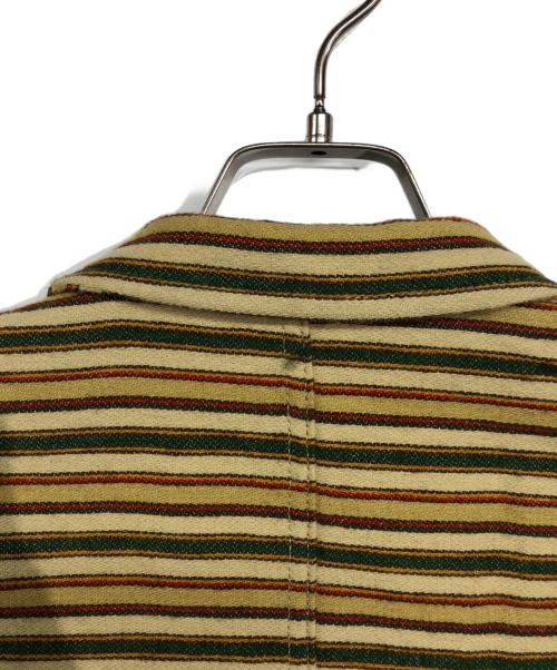 COMME des GARCONS HOMME PLUS（コムデギャルソンオムプリュス）COMME des GARCONS HOMME PLUS (コムデギャルソンオムプリュス) ボーダーウールコート ベージュ サイズ:Mの古着・服飾アイテム