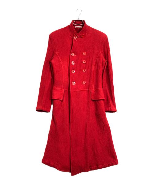 Yohji Yamamoto pour homme（ヨウジヤマモト プールオム）Yohji Yamamoto pour homme (ヨウジヤマモト プールオム) 縮絨ガーメントダイロングコート レッド サイズ:3の古着・服飾アイテム