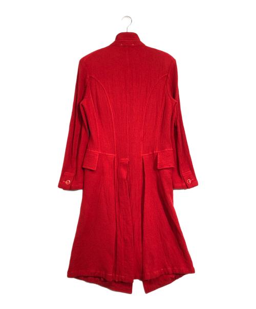 Yohji Yamamoto pour homme（ヨウジヤマモト プールオム）Yohji Yamamoto pour homme (ヨウジヤマモト プールオム) 縮絨ガーメントダイロングコート レッド サイズ:3の古着・服飾アイテム
