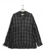 YOKEヨーク）の古着「OVERSIZED OPEN COLLAR SHIRT」｜グレー