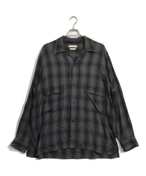 YOKE（ヨーク）YOKE (ヨーク) OVERSIZED OPEN COLLAR SHIRT グレー サイズ:2の古着・服飾アイテム
