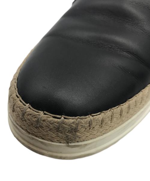 TOD'S（トッズ）TOD'S (トッズ) エスパドリーユレザースリッポン ブラック サイズ: 35 1/2の古着・服飾アイテム