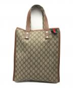 GUCCIグッチ）の古着「GGスプリーム　トートバッグ」｜ブラウン×ベージュ