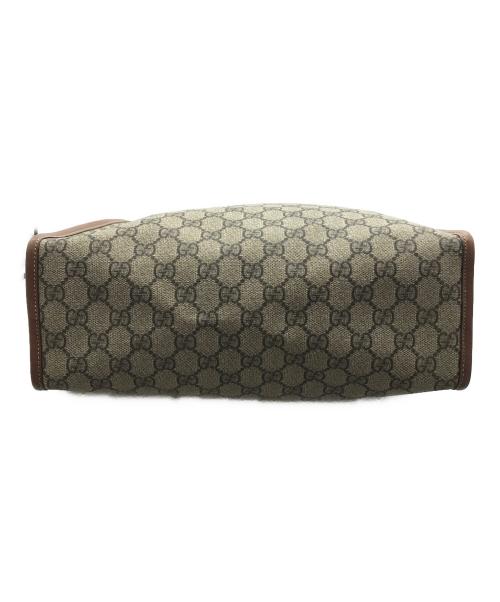 GUCCI（グッチ）GUCCI (グッチ) GGスプリーム　トートバッグ ブラウン×ベージュの古着・服飾アイテム