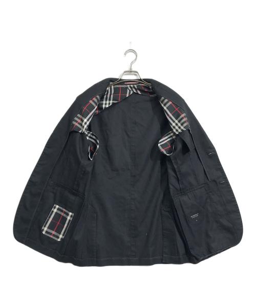 BURBERRY BLACK LABEL（バーバリーブラックレーベル）BURBERRY BLACK LABEL (バーバリーブラックレーベル) リネン混テーラードジャケット ブラック サイズ:XLの古着・服飾アイテム