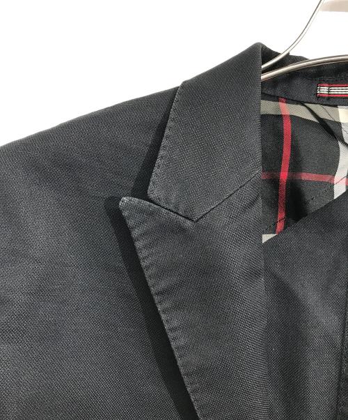 BURBERRY BLACK LABEL（バーバリーブラックレーベル）BURBERRY BLACK LABEL (バーバリーブラックレーベル) リネン混テーラードジャケット ブラック サイズ:XLの古着・服飾アイテム
