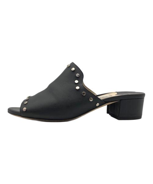 JIMMY CHOO（ジミーチュウ）JIMMY CHOO (ジミーチュウ) スタッズ付レザーサンダル ブラック サイズ:36の古着・服飾アイテム