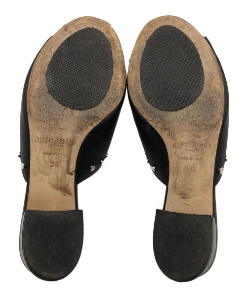 JIMMY CHOO（ジミーチュウ）JIMMY CHOO (ジミーチュウ) スタッズ付レザーサンダル ブラック サイズ:36の古着・服飾アイテム