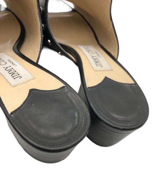 JIMMY CHOO（ジミーチュウ）JIMMY CHOO (ジミーチュウ) スタッズ付レザーサンダル ブラック サイズ:36の古着・服飾アイテム