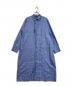 mizuiro-indミズイロインド）の古着「ボックスタックシャツワンピース」｜スカイブルー