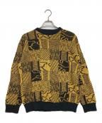 GR-Uniformaジーアール ユニフォーマ）の古着「Knit Patchwork Sweater」｜イエロー
