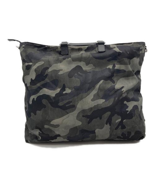 PRADA（プラダ）PRADA (プラダ) カモフラ柄トートバッグ グリーン×ブラックの古着・服飾アイテム