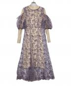 Lily Brownリリーブラウン）の古着「エンブロイダリーレイヤードワンピース」｜ベージュ×ラベンダー