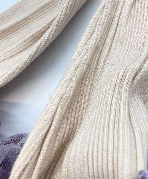 Lily Brown（リリーブラウン）Lily Brown (リリーブラウン) エンブロイダリーレイヤードワンピース ベージュ×ラベンダー サイズ:ONEの古着・服飾アイテム