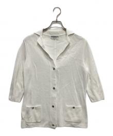 Salvatore Ferragamo（サルヴァトーレ フェラガモ）の古着「7分丈ニットカーディガン」｜ホワイト