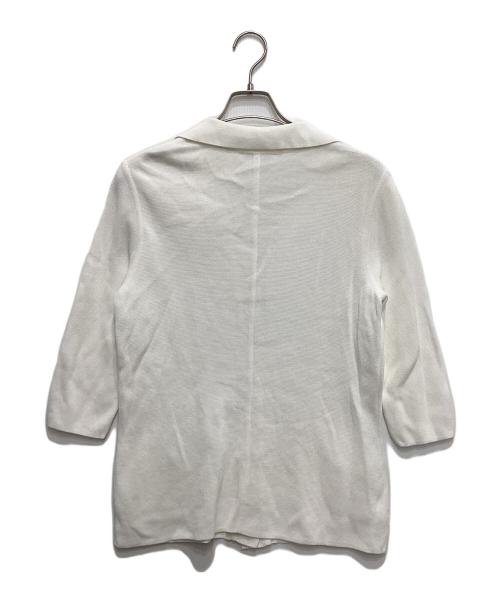 Salvatore Ferragamo（サルヴァトーレ フェラガモ）Salvatore Ferragamo (サルヴァトーレ フェラガモ) 7分丈ニットカーディガン ホワイト サイズ:Sの古着・服飾アイテム